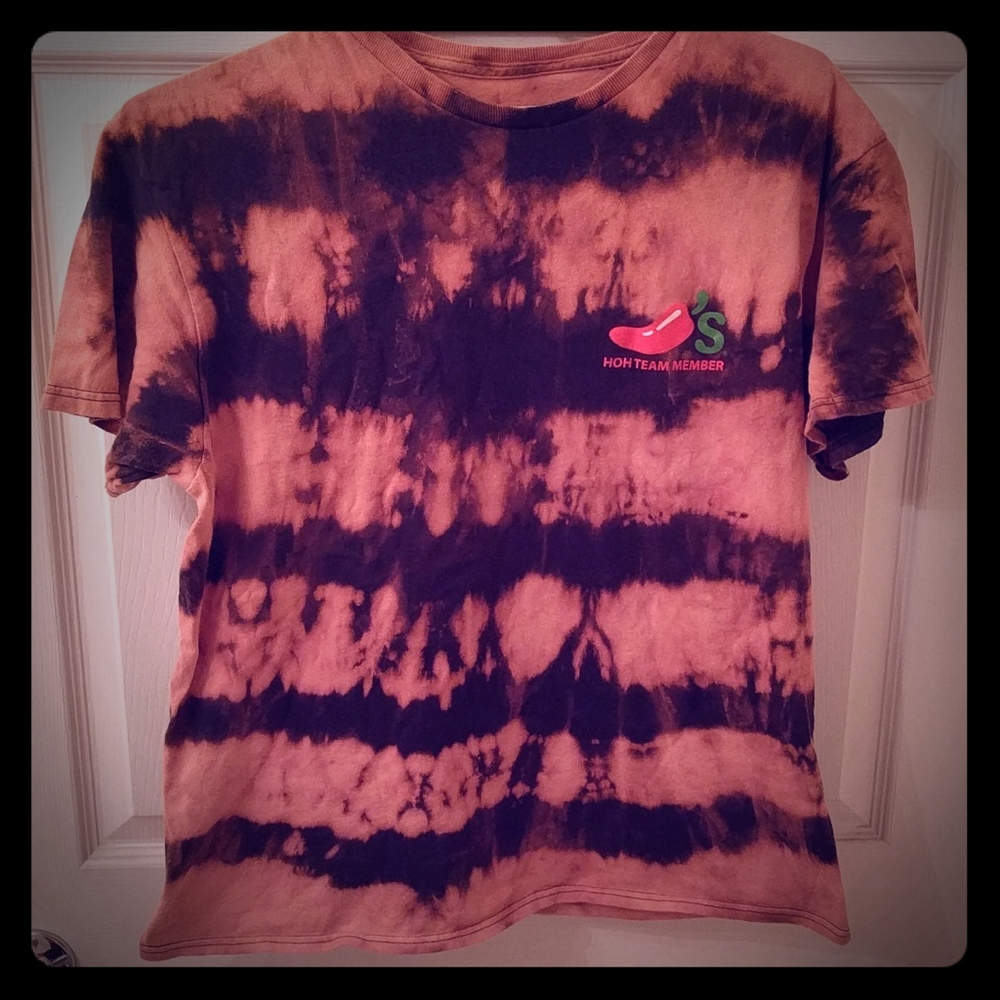 Bleach tie dye Chili's shirt